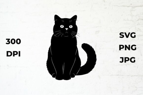 Black Cat Silhouette Vector Art Design