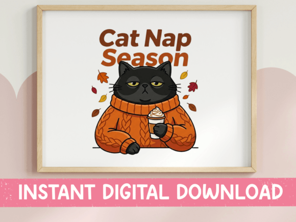 Cat Nap Season Sweater Latte Print