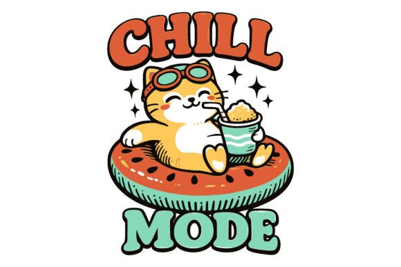 Chill Mode Cute Cat Summer