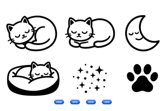 Cozy Sleeping Cat Clipart