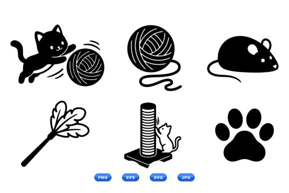 Cute Cat Toy Clipart Pack