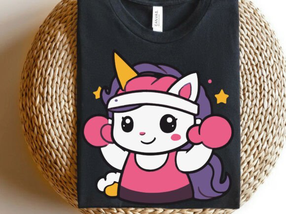 Cute Unicorn Cat PNG Design