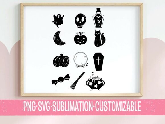 Halloween Icon Bundle SVG PNG — 12 Desig