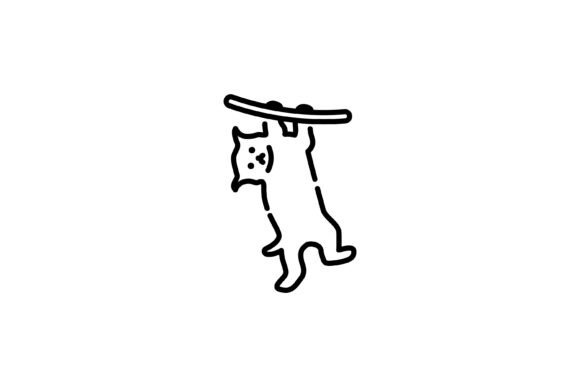 Hanging Kitten Icon: A Minimalist Embroidery Test Run