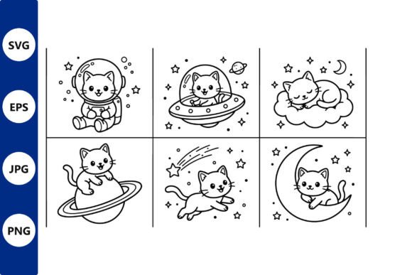 Space Cat Vector Illustration