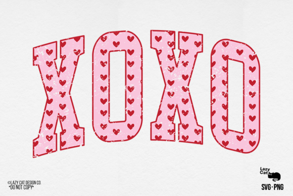 Valentine XOXO Varsity Heart SVG PNG